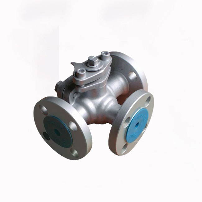 Three way flange ball valve