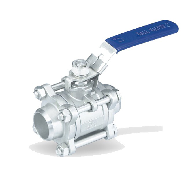 Three piece welded ball valve